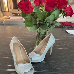 Thalía sodi silver platform shoes silver rhinestone stiletto